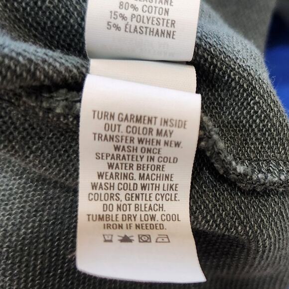 Aerie Sunset Terry Fleece Long Sleeve Sweatshirt Crop Raw Hem Dark Green Size XS - Picture 9 of 10